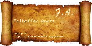 Felhoffer Anett névjegykártya