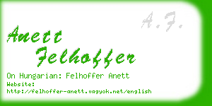 anett felhoffer business card